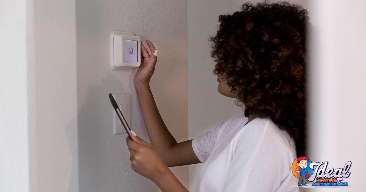 adjusting the thermostat